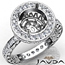 1Ct Diamond Engagement Ring Round Semi Mount 14K White Gold Halo Pave Setting