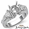 Trillion Round Diamond 3 Stone Semi Mount Engagement Ring 14k W Gold Setting 1Ct