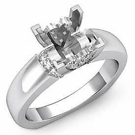 0.35 Ct Diamond Classic Solitaire Engagement Ring Setting 14k Wh Gold Semi Mount