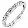 0.25 Ct Round Diamond Women's Half Wedding band 14k W Gold