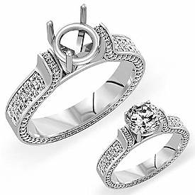 2Ct Princess Round Diamond Engagement Ring 14k W Gold
