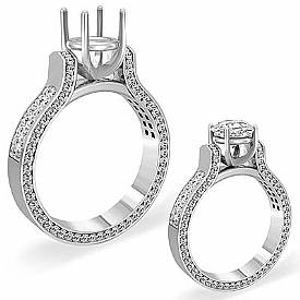 2Ct Princess Round Diamond Engagement Ring 14k W Gold