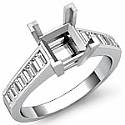 0.85 Ct Princess Channel Diamond Engagement Ring Setting  14 WG