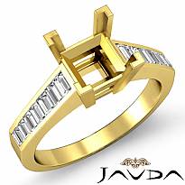 Baguette Channel Diamond Engagement Ring Setting 14k Gold Yellow Semi Mount (0.85Ct. tw.)