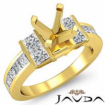 Diamond Engagement Semi Mount Ring Princess Channel Setting 14k Gold Yellow (1Ct. tw.)