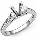 0.25Ct Princess Diamond Classic Engagement Ring Setting 14k W Gold
