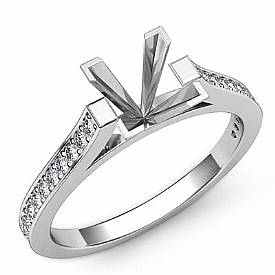 0.25Ct Princess Diamond Classic Engagement Ring Setting 14k W Gold