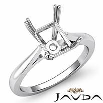 4.5g Emerald Diamond Semi Mount Solitaire Engagement Ring Setting 14k White Gold