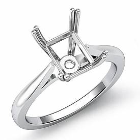 4.5g Emerald Diamond Semi Mount Solitaire Engagement Ring Setting 14k White Gold