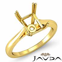 4.5g Emerald Diamond Semi Mount Solitaire Engagement Ring Setting 14k Gold Yellow
