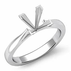 Princess Diamond Classic Solitaire Engagement Setting Ring 14k W Gold