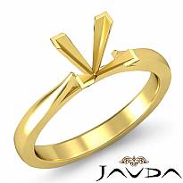 4.5g Princess SemiMount Diamond Solitaire Engagement Setting Ring 14k Gold Yellow