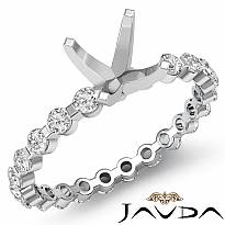 0.40 Ct Bezel Setting Round Diamond Engagement Semi Mount Ring 14k White Gold