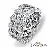 Pave Bezel Diamond Women's Anniversay Eternity Band 14k W Gold 8.7mm Ring 1.3Ct