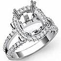 1.53 ct Round Diamond Engagement Ring Cushion Setting 14K White Gold