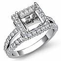 1.56 ct Round Diamond Engagement Ring Princess Setting 14K White Gold