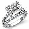 1.56 ct Round Diamond Engagement Ring Princess Setting 14K White Gold