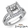 1.56 Ct Diamond Engagement Ring Princess Semi Mount Halo Setting 14k White Gold