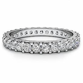 1.25 Ct. Round Diamond Eternity Wedding Band in 14k W Gold