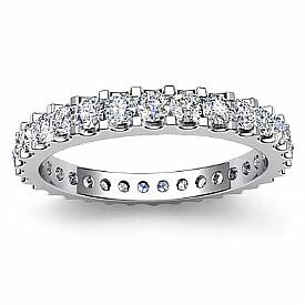 1.25 Ct. Round Diamond Eternity Wedding Band in 14k W Gold