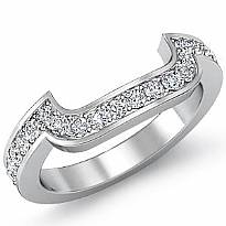 0.45Ct Round Diamond Half wedding Band Matching Set 14k White Gold