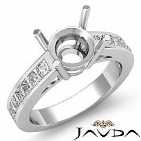 0.5C Round Diamond Classic Engagament Ring Channel Setting Semi Mount 14k W Gold