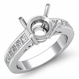 0.50 Ct Round Diamond Classic Engagament Ring Setting 14k W Gold