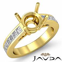 Round Diamond Classic Engagament Ring Channel Setting Semi Mount 14k Gold Yellow (0.5Ct. tw.)