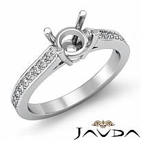 0.25 Ct Round Side Diamond Classic Engagement Semi Mount Ring 14k W Gold Setting