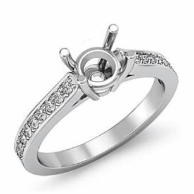 0.25 Ct Round Diamond Classic Engagement Ring Setting 14k W Gold