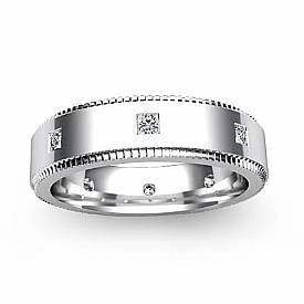 0.40Ct Princess Men Diamond Eternity Wedding Band 14k White Gold