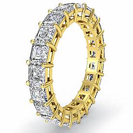 Asscher Cut Diamond Eternity Wedding Band 14k Gold (3.55Ct. tw.)