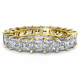 Asscher Cut Diamond Eternity Wedding Band 14k Gold (3.55Ct. tw.)
