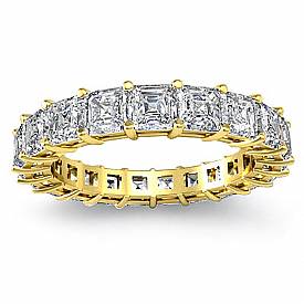 Asscher Cut Diamond Eternity Wedding Band 14k Gold (3.55Ct. tw.)