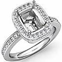 0.84 ct Round Diamond Engagement Ring Cushion Setting 14K White Gold