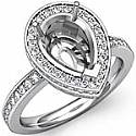 0.87ct Round Diamond Engagement Ring Pear Setting 14K White Gold
