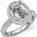 0.82 ct Round Diamond Engagement Ring Oval Setting 14K White Gold