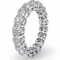 Round Diamond Eternity Wedding Band Anniversary Women's Ring 14k W Gold 3.60Ct