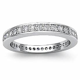 1/3 CT Round Eternity Diamond Wedding band 14k WG