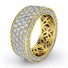 Pave Eternity Ring Diamond Wedding Band 14k Gold (3.5Ct. tw.)