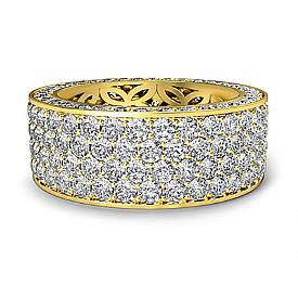Pave Eternity Ring Diamond Wedding Band 14k Gold (3.5Ct. tw.)