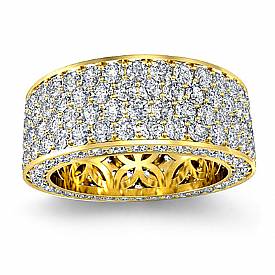 Pave Eternity Ring Diamond Wedding Band 14k Gold (3.5Ct. tw.)