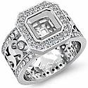 1.30 ct Asscher Diamond Anitque Designer Engagement Ring Gold