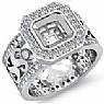 1.30 ct Asscher Diamond Anitque Designer Engagement Ring Gold