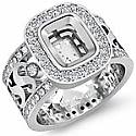 1.30 ct Cushion Diamond Anitque Designer Engagement Ring Gold
