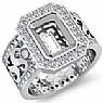 1.30 ct Emerald Diamond Anitque Designer Engagement Ring Gold