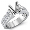 2.25Ct Princess Invisible Diamond Engagement Ring Setting 14k White Gold