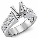 2.25Ct Princess Invisible Diamond Engagement Ring Setting 14k White Gold