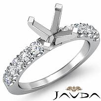 0.75Ct Prong Set Round Diamond Engagement Semi Mount Ring Setting 14k White Gold