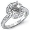 1 Ct Round Pave Set Diamond Engagement Ring 14k W Gold